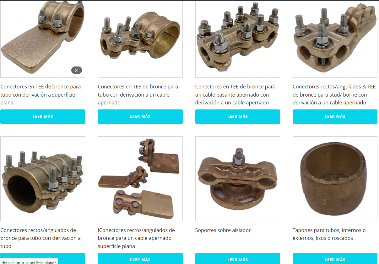 Conectores de aluminio para alta tensión en Perú